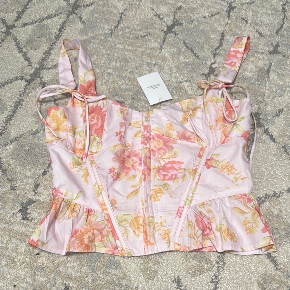 Floral Pink Corset Top